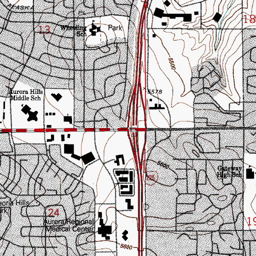 Topographic Map of Exit 7, CO