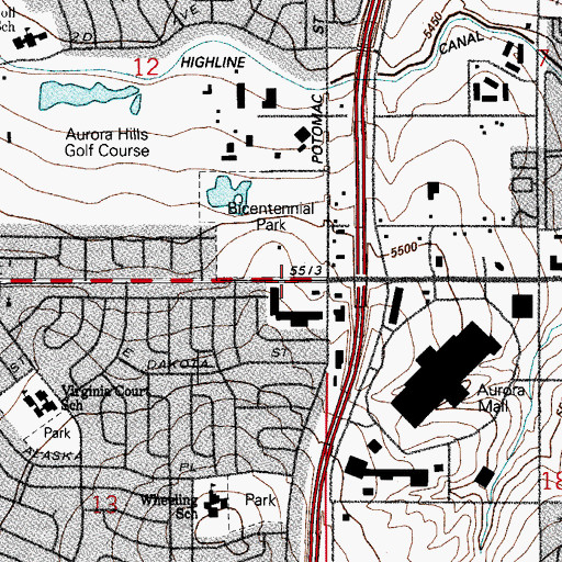 Topographic Map of Exit 8, CO