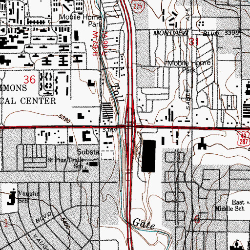 Topographic Map of Exit 10, CO