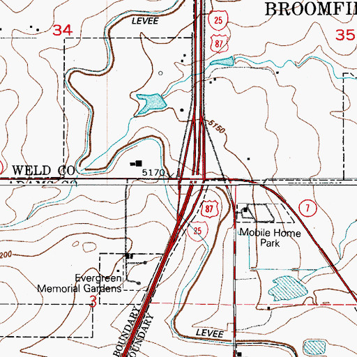 Topographic Map of Exit 229, CO