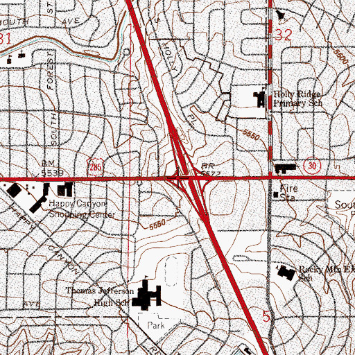 Topographic Map of Exit 201, CO