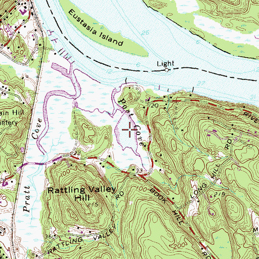 Topographic Map of Post Cove, CT
