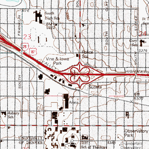 Topographic Map of Exit 205, CO