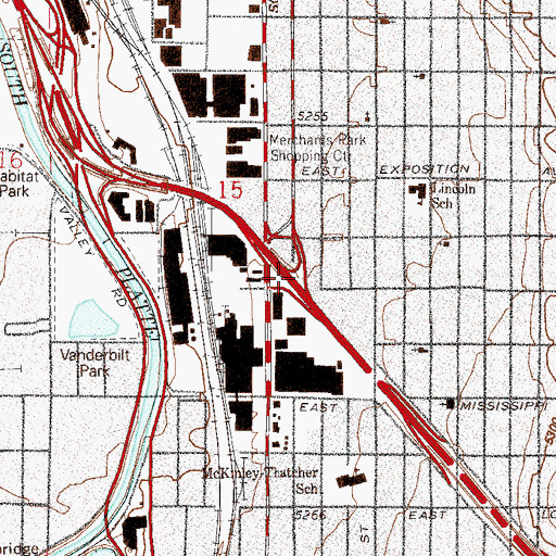 Topographic Map of Exit 207, CO