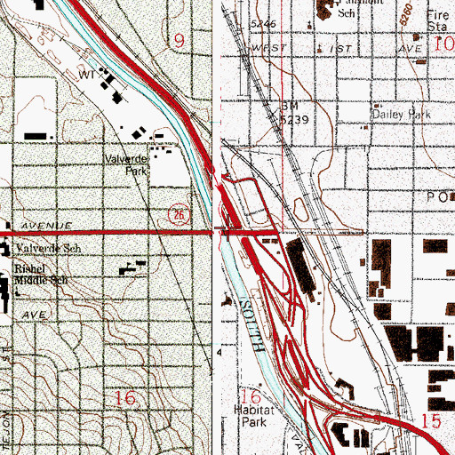 Topographic Map of Exit 208, CO