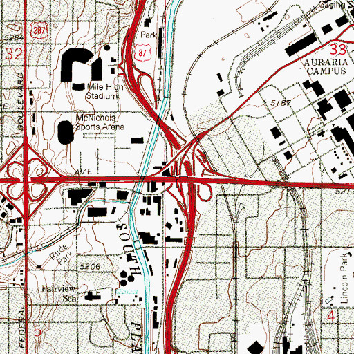 Topographic Map of Exit 210, CO