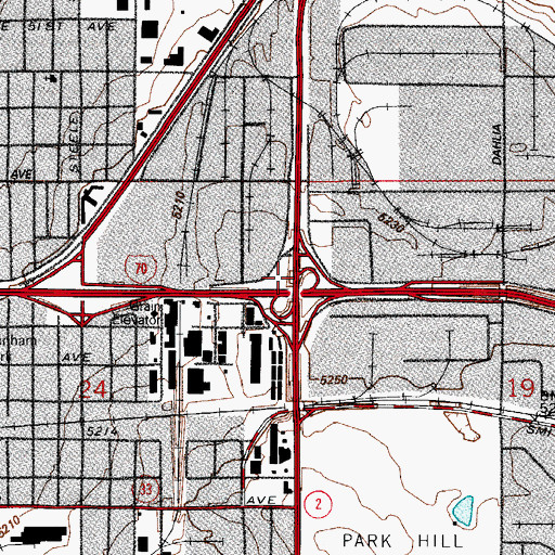 Topographic Map of Exit 276B, CO