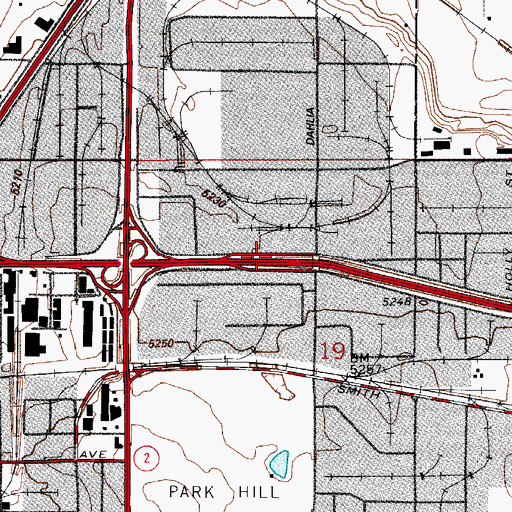 Topographic Map of Exit 277, CO
