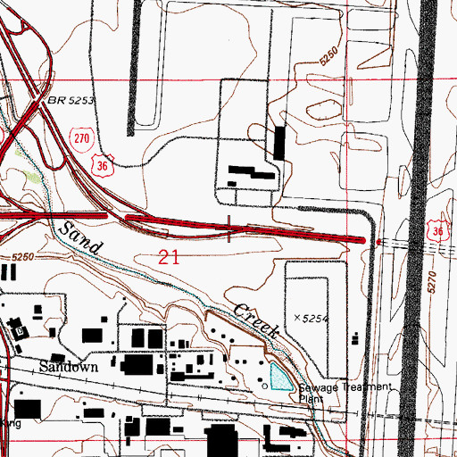 Topographic Map of Exit 279, CO