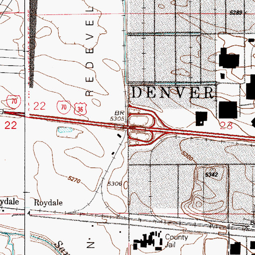 Topographic Map of Exit 280, CO