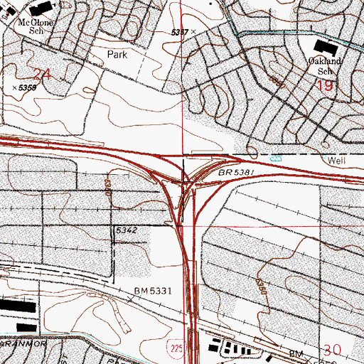 Topographic Map of Exit 282, CO