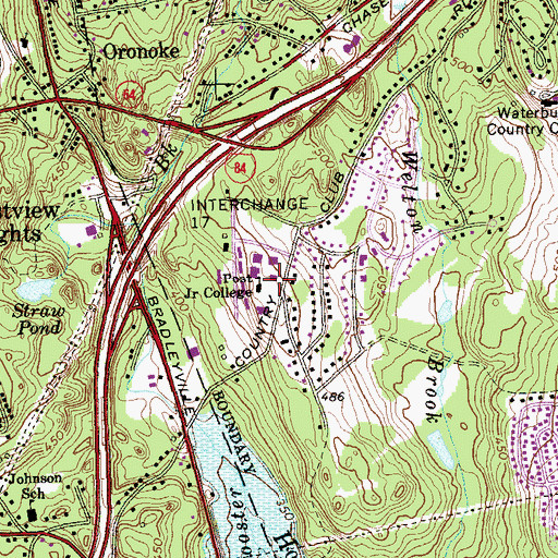 Topographic Map of Teikyo Post University, CT