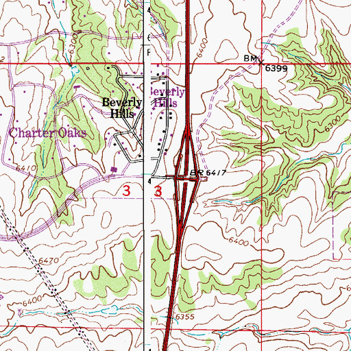 Topographic Map of Exit 187, CO
