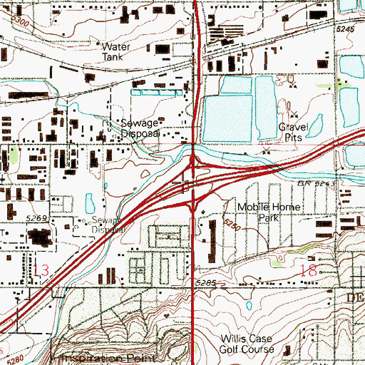 Topographic Map of Exit 1B, CO