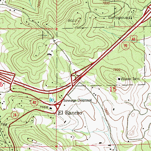 Topographic Map of Exit 252, CO