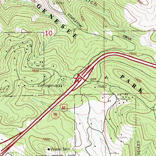 Topographic Map of Exit 253, CO
