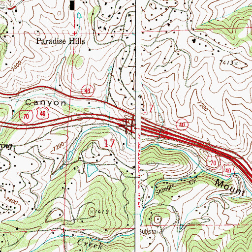 Topographic Map of Exit 256, CO