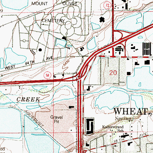Topographic Map of Exit 265, CO