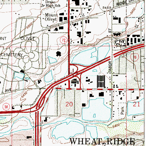 Topographic Map of Exit 266, CO