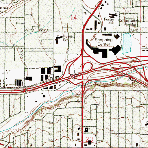 Topographic Map of Exit 269A, CO