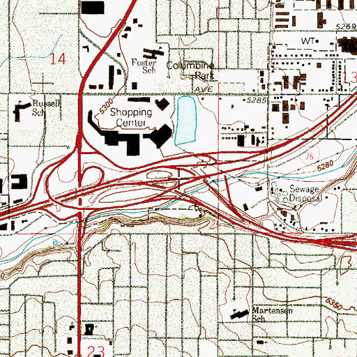 Topographic Map of Exit 269B, CO
