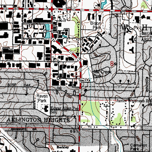Topographic Map of Arlington Heights Fire Department - Station 4, IL