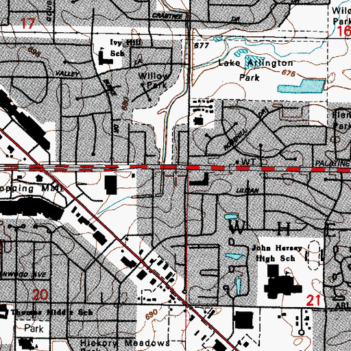 Topographic Map of Calvary Chapel Ministries, IL