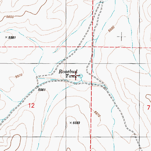 Topographic Map of Rosebud Tank, AZ