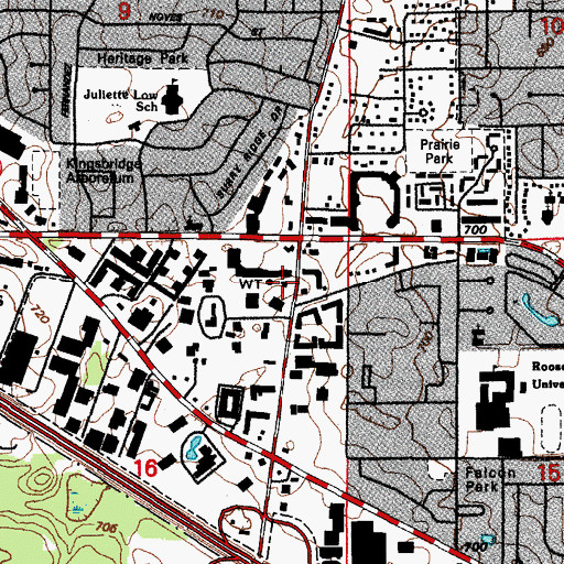 Topographic Map of Arlington Heights Fire Department - Station 3, IL