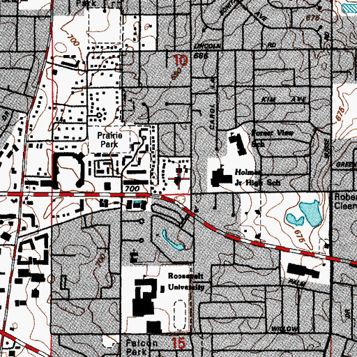 Topographic Map of Saint Cecilia's Church, IL