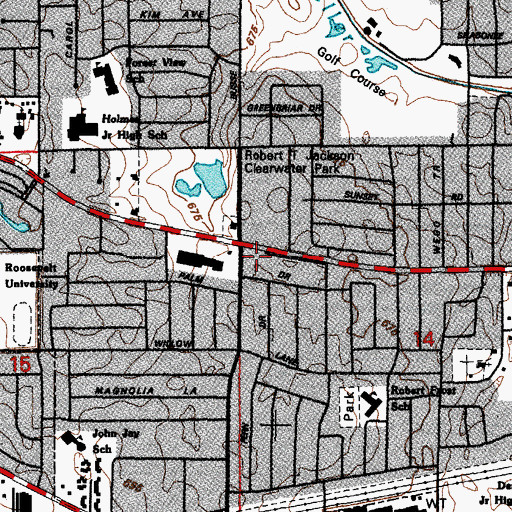 Topographic Map of Mount Prospect Fire Department - Station 12, IL