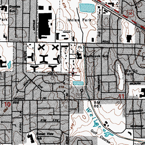 Topographic Map of King James Bible Baptist Church, IL