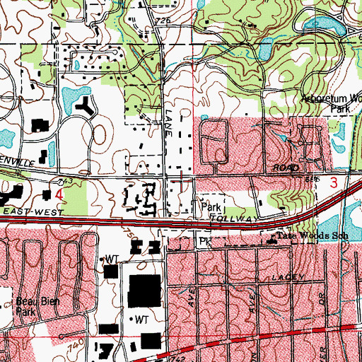 Topographic Map of Lisle - Woodridge Fire District Station 55, IL