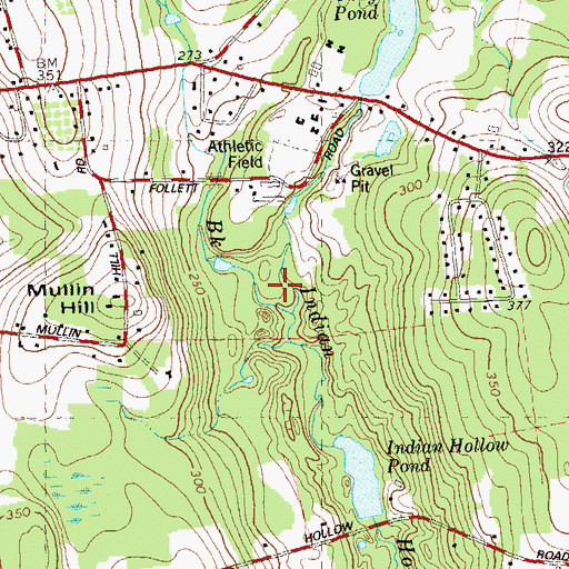 Topographic Map of Pottens Brook, CT