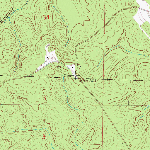 Topographic Map of Blooming Youth Cemetery, AL