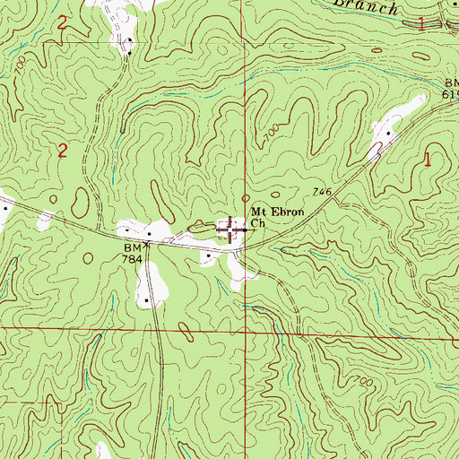 Topographic Map of Mount Ebron Baptist Church Cemetery, AL