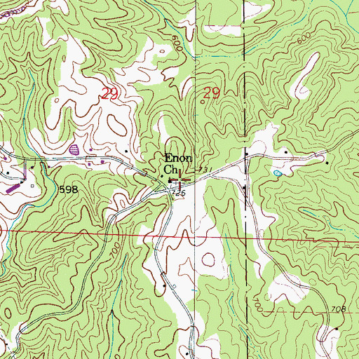 Topographic Map of Enon Missionary Baptist Church Cemetery, AL