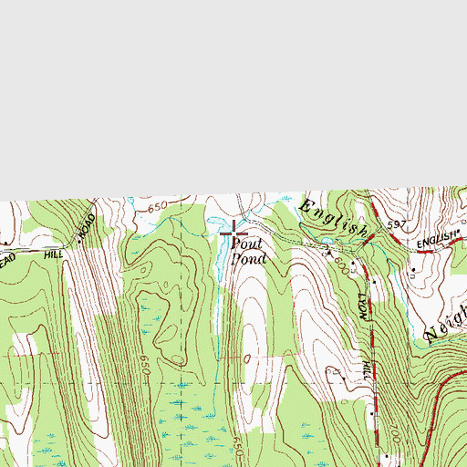 Topographic Map of Pout Pond, CT