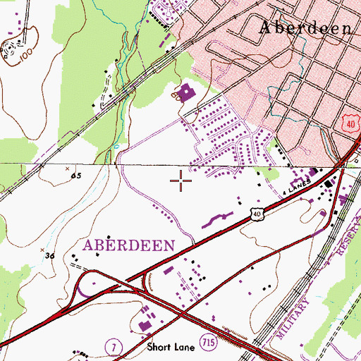 Topographic Map of Aberdeen Airpark (historical), MD