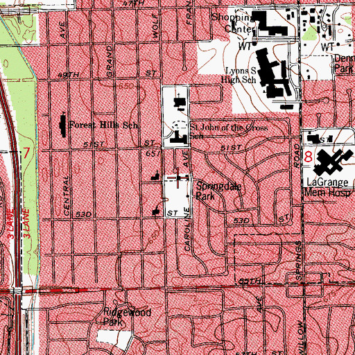 Topographic Map of Saint James Lutheran Church, IL