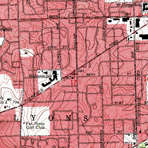 Topographic Map of Advent Christian Church, IL