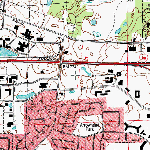 Topographic Map of Center Point Business Park, IL