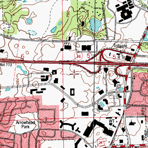 Topographic Map of Diehl Office Campus, IL