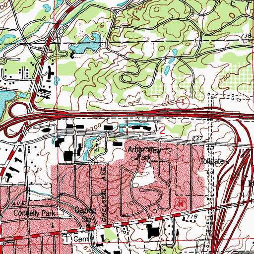 Topographic Map of Corporetum Office Campus, IL