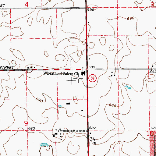 Topographic Map of Wheatland Crossing Commercial Center, IL