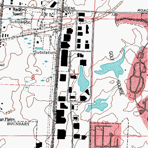 Topographic Map of Naperville Center for Commerce and Industry, IL
