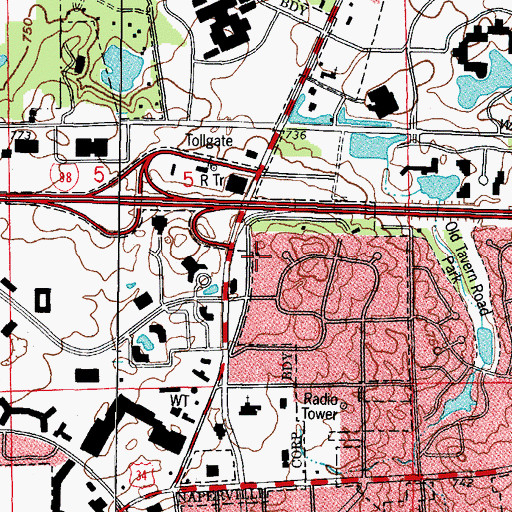 Topographic Map of Unitarian Universalist Church, IL