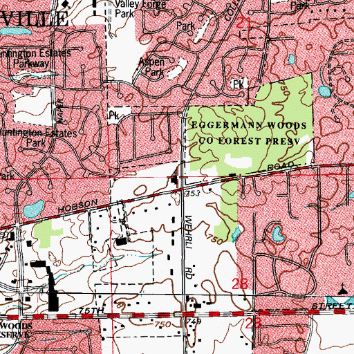 Topographic Map of Evangelical Free Church, IL