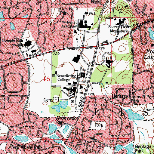 Topographic Map of Kohlbeck Hall, IL