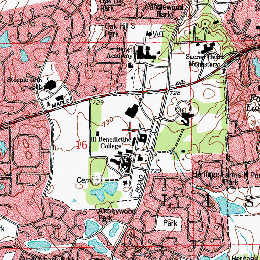 Topographic Map of Neuzil Residence Hall, IL